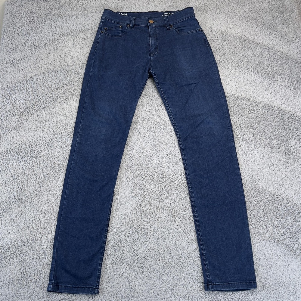 Mugsy Studio Blue Jeans Men 33x34 Measures 30x33 Blue Slim Skinny Stretch Casual